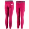Horze Kids' Lilian Full Seat Breeches - Cerise Red/Plum Perfect