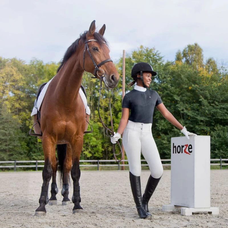 Horze Women's Blaire Short Sleeved Sun Show Shirt - Dark Navy - Image 2