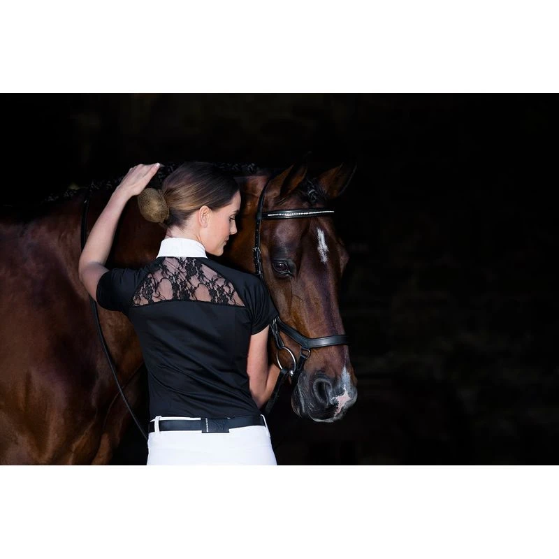 Horseware Women's Sara Jersey Short Sleeve Competition Shirt - Black
