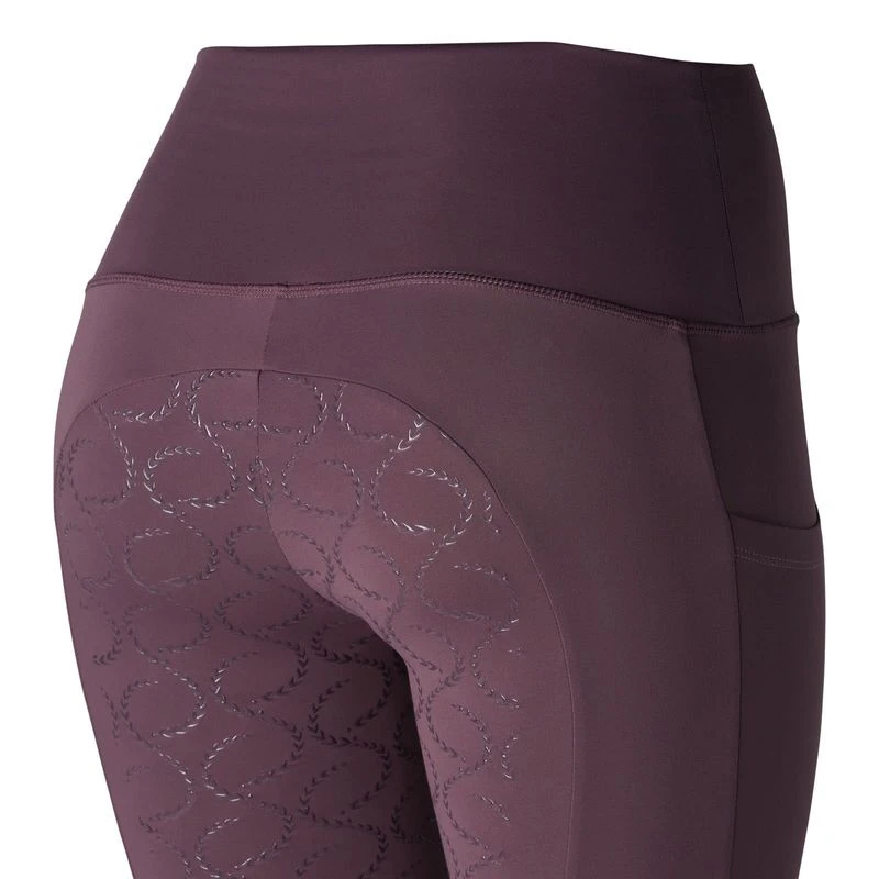 Horze Women's Gillian Silicone Full Seat Tights - Vineyard Wine Red - Image 2