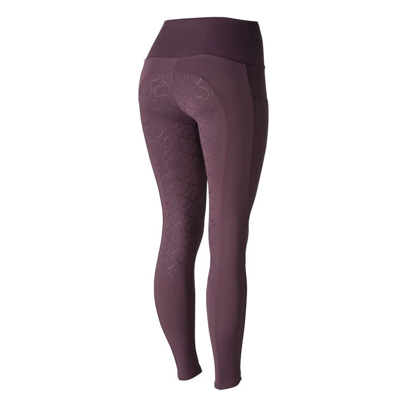 Horze Women's Gillian Silicone Full Seat Tights - Vineyard Wine Red - Image 3