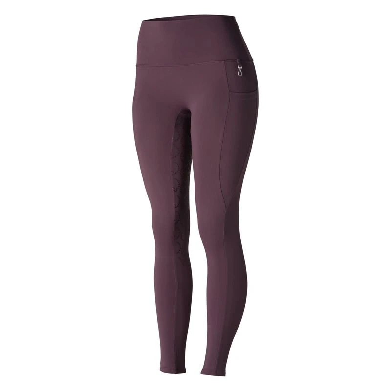 Horze Women's Gillian Silicone Full Seat Tights - Vineyard Wine Red - Image 4