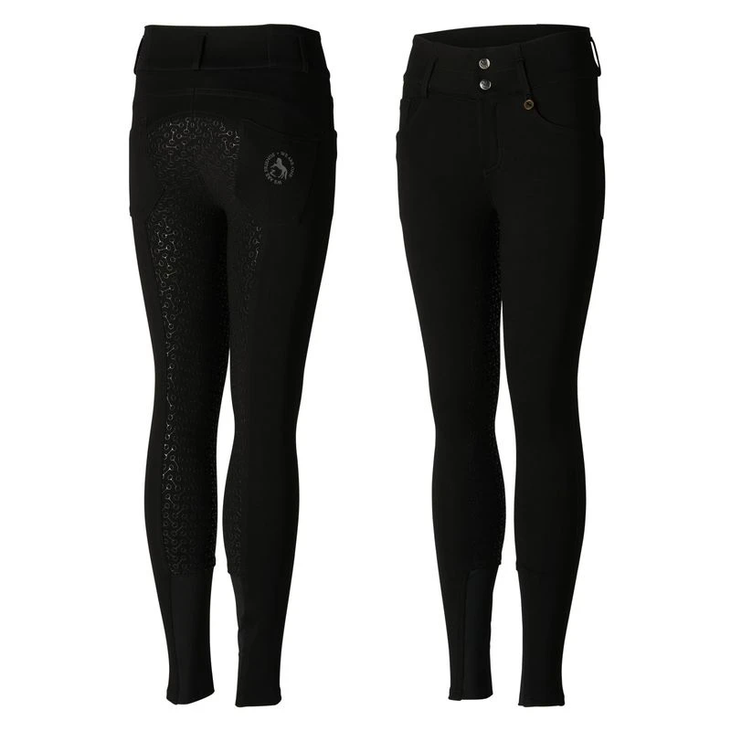 Horze Kids' Tara High Waist Full Seat Breeches - Black