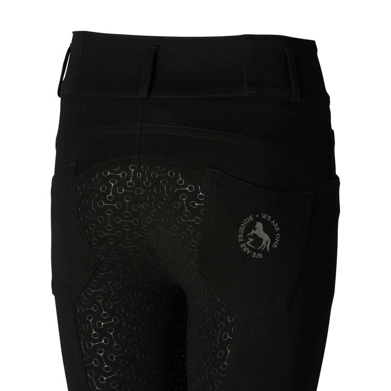 Horze Kids' Tara High Waist Full Seat Breeches - Black - Image 2