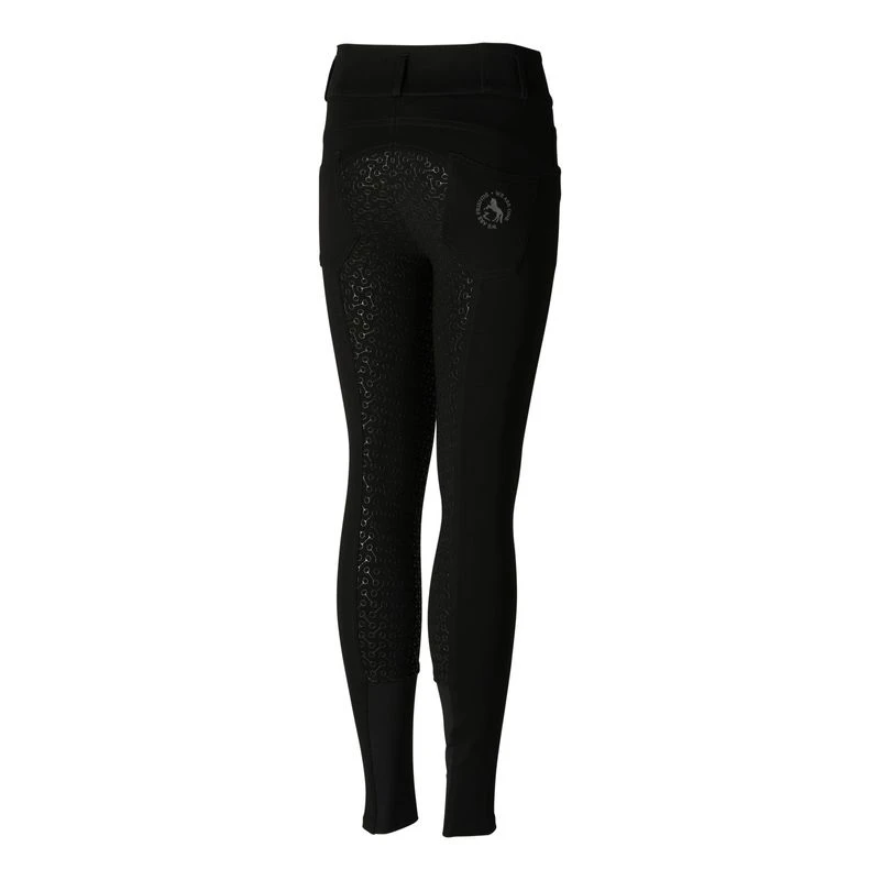 Horze Kids' Tara High Waist Full Seat Breeches - Black - Image 3
