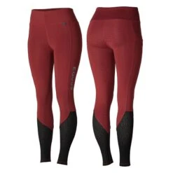 Horze Women's Gwen Full Seat Leggings W/Mesh - Dark Red