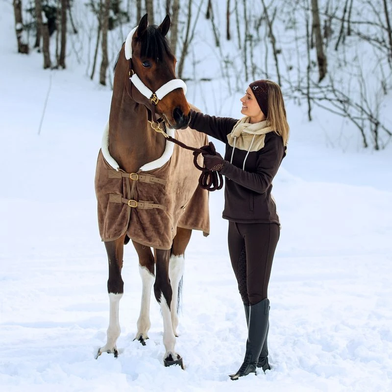 Horze Women's Rhea Full Seat Thermo Breeches W/Back Pockets - After Dark Brown - Image 3