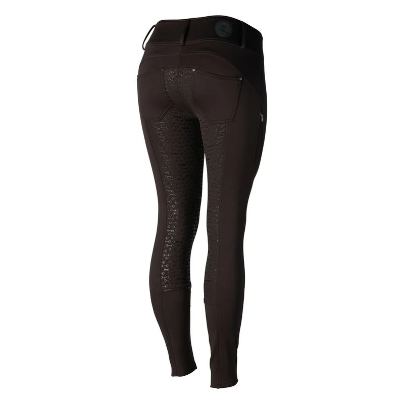 Horze Women's Rhea Full Seat Thermo Breeches W/Back Pockets - After Dark Brown - Image 6