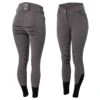 Horze Women's Full Seat Silicone Breeches W/Back Pocket Embroidery - Dark Grey