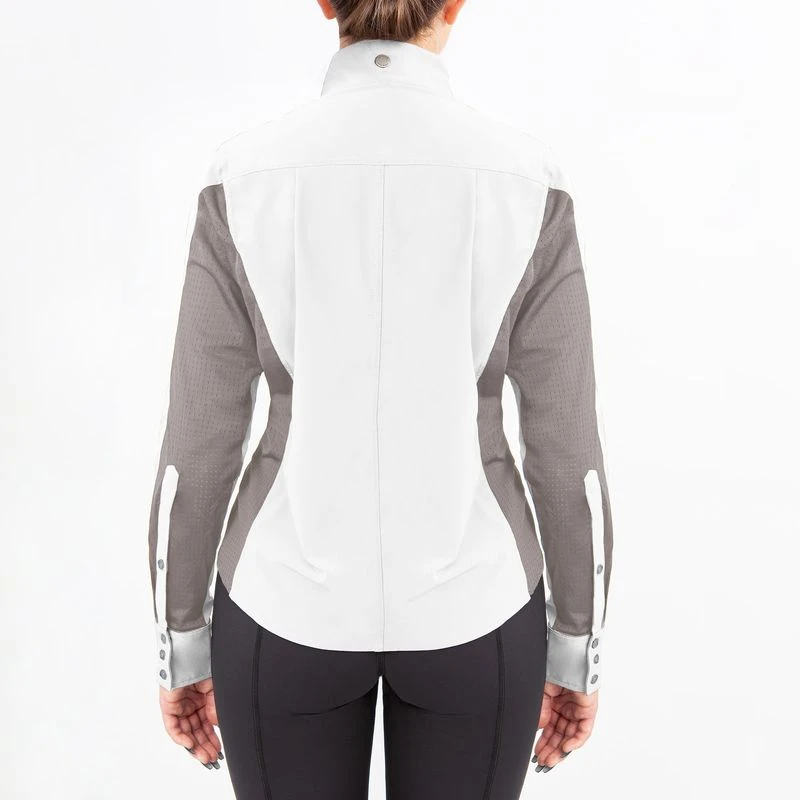 Irideon Women's Athena Long Sleeve Show Shirt - Bright White/Dove Grey - Image 2