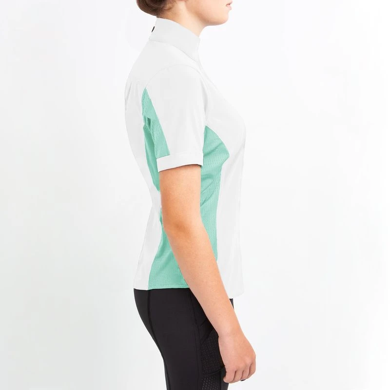 Irideon Women's Athena Short Sleeve Show Shirt - Bright White/Island Green - Image 3