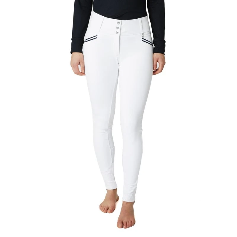 Horze Women's Della Full Seat Breeches - White - Image 4