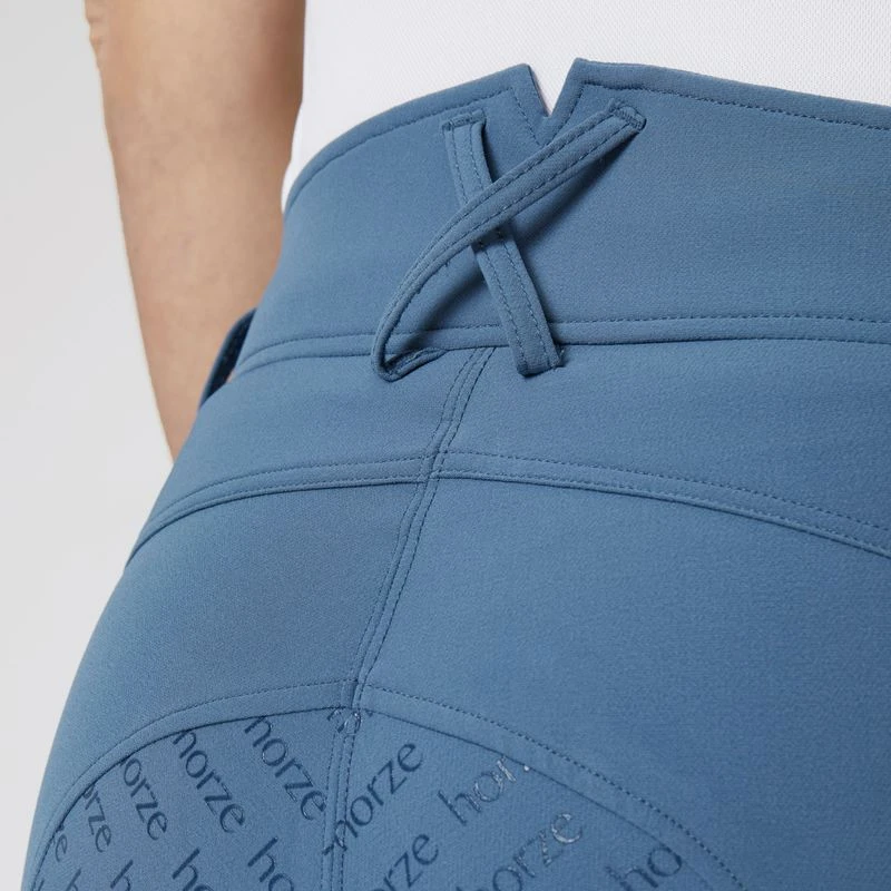 Horze Women's Melody High Waist Micro Silicone Full Seat Breeches - Blue - Image 2