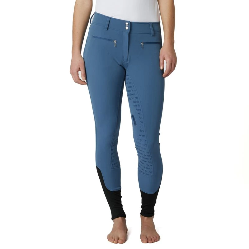 Horze Women's Melody High Waist Micro Silicone Full Seat Breeches - Blue - Image 4
