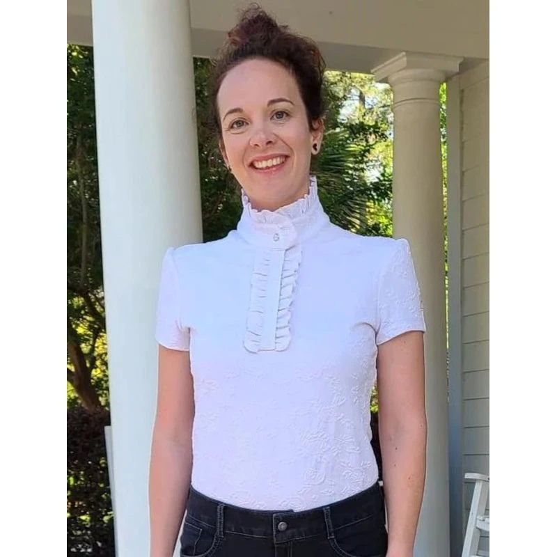 FITS Women's Ruffles II Show Shirt - White