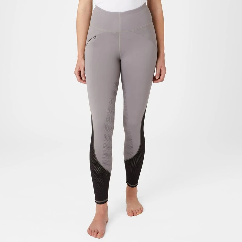 Horze Women's Danica High Waist Tights With Mesh Insert - Zinc - Image 2