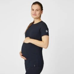 Horze Women's Lily Maternity Technical T-Shirt - Dark Navy