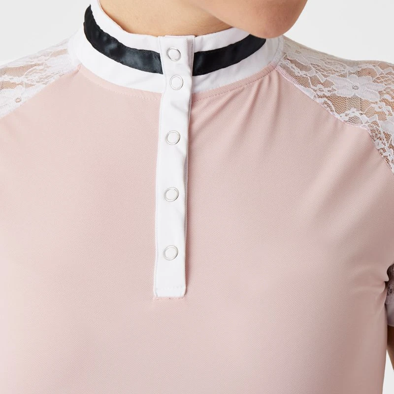 B Vertigo Women's Lauren Lace Short Sleeve Show Shirt - Pink Chalk - Image 4
