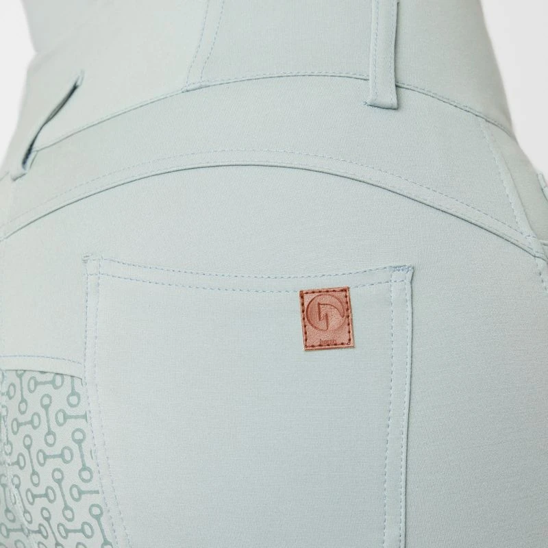 Horze Women's Tara Full Seat Breeches - Aqua Grey - Image 2