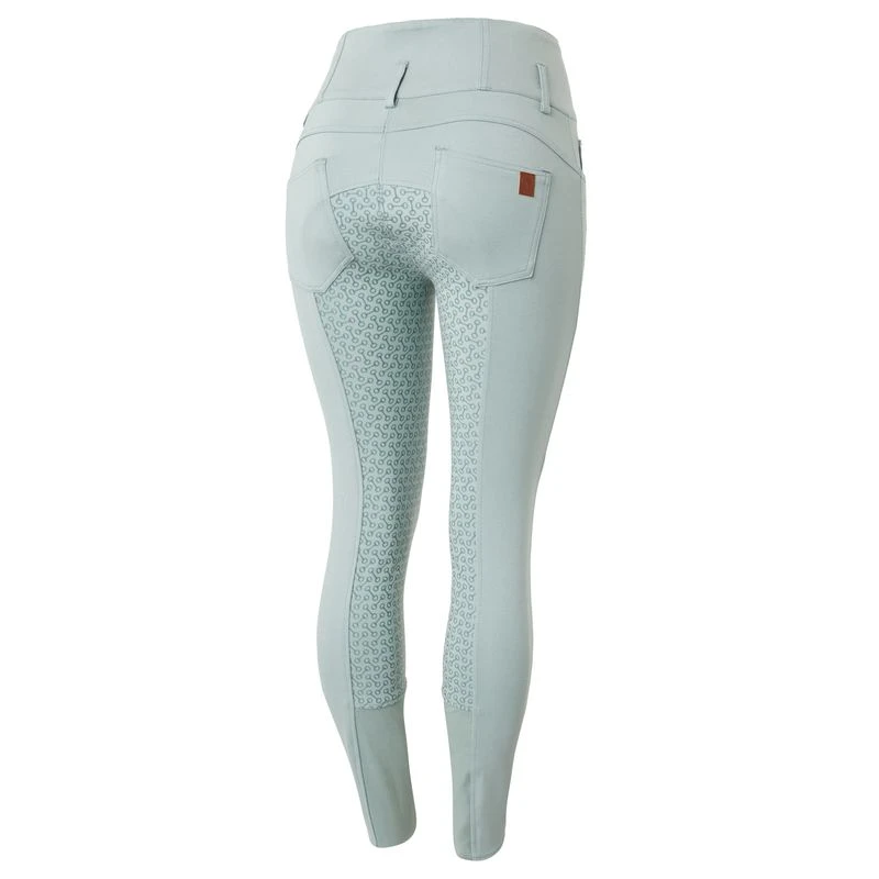 Horze Women's Tara Full Seat Breeches - Aqua Grey - Image 3