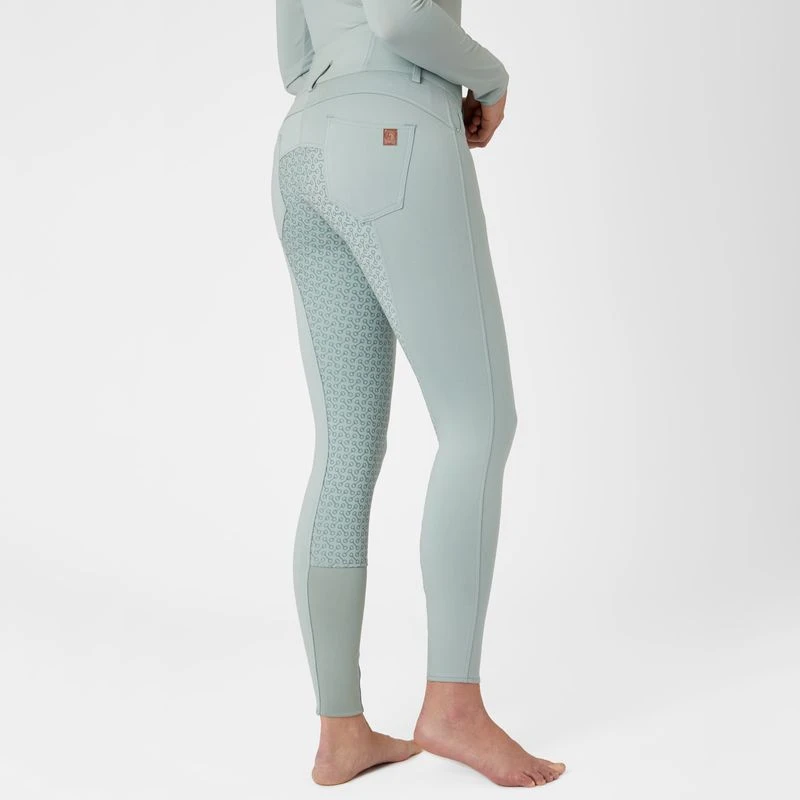 Horze Women's Tara Full Seat Breeches - Aqua Grey - Image 4