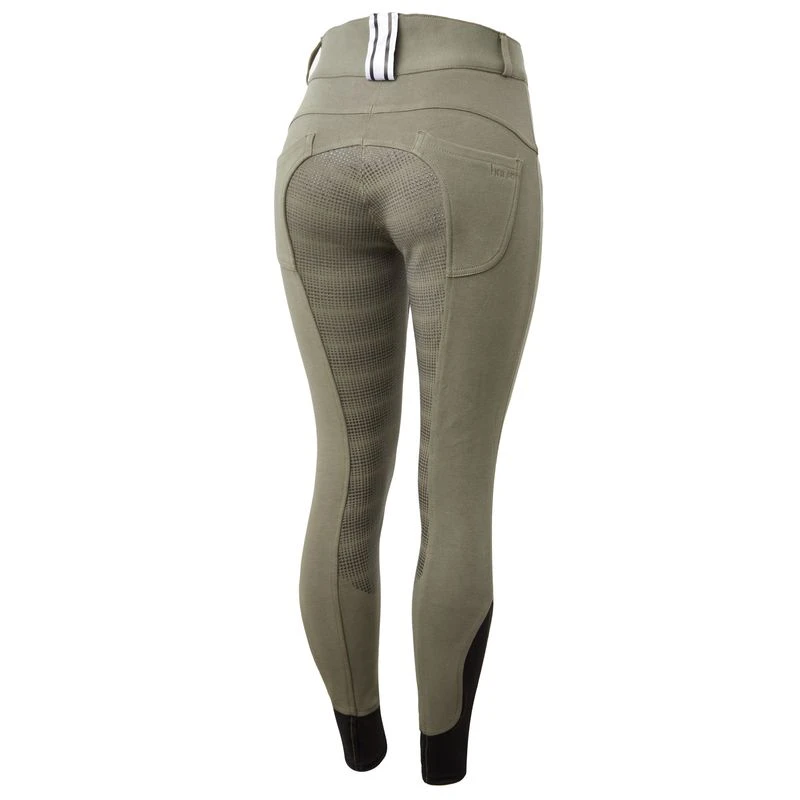 Horze Women's Full Seat Breeches W/Elastic Leg - Charcoal Grey