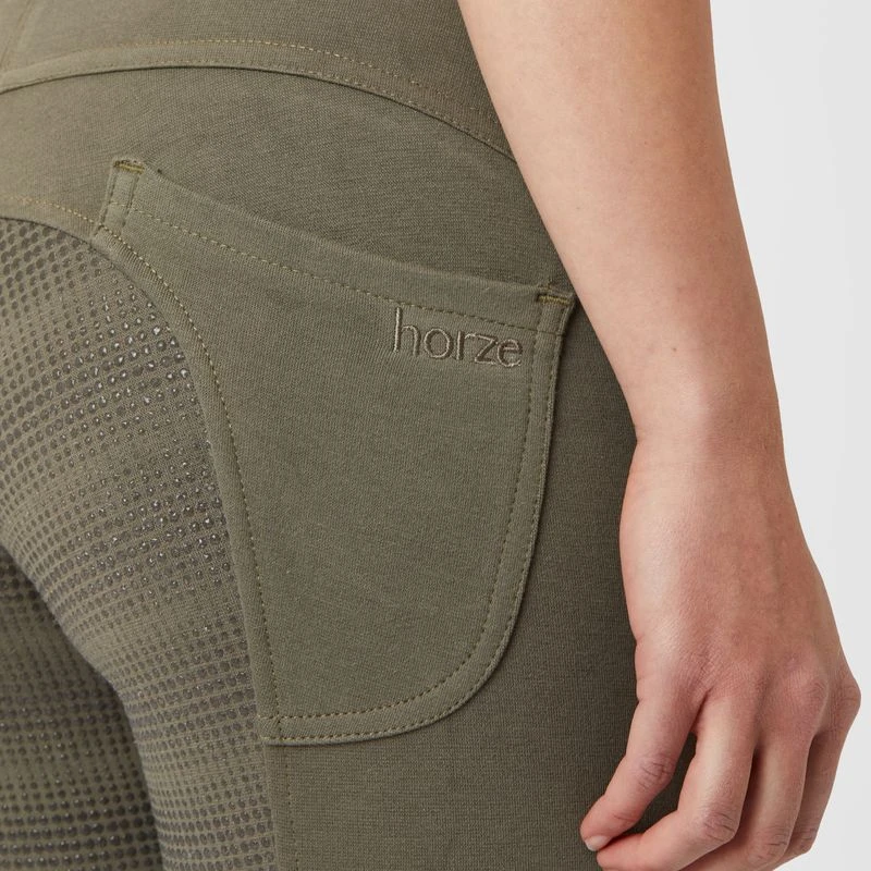 Horze Women's Full Seat Breeches W/Elastic Leg - Charcoal Grey - Image 2
