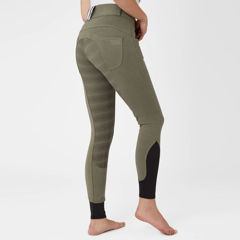 Horze Women's Full Seat Breeches W/Elastic Leg - Charcoal Grey - Image 3