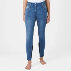 B Vertigo Women's Dianne Denim Full Seat Breeches - Lead Blue