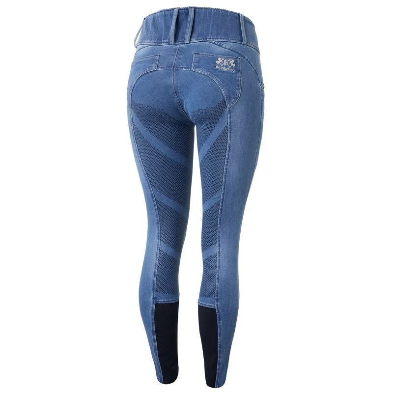 B Vertigo Women's Dianne Denim Full Seat Breeches - Lead Blue - Image 5