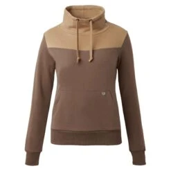Horze Women's Jade High Neck Sweatshirt - French Roast/Cocoa Mocha