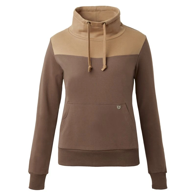 Horze Women's Jade High Neck Sweatshirt - French Roast/Cocoa Mocha