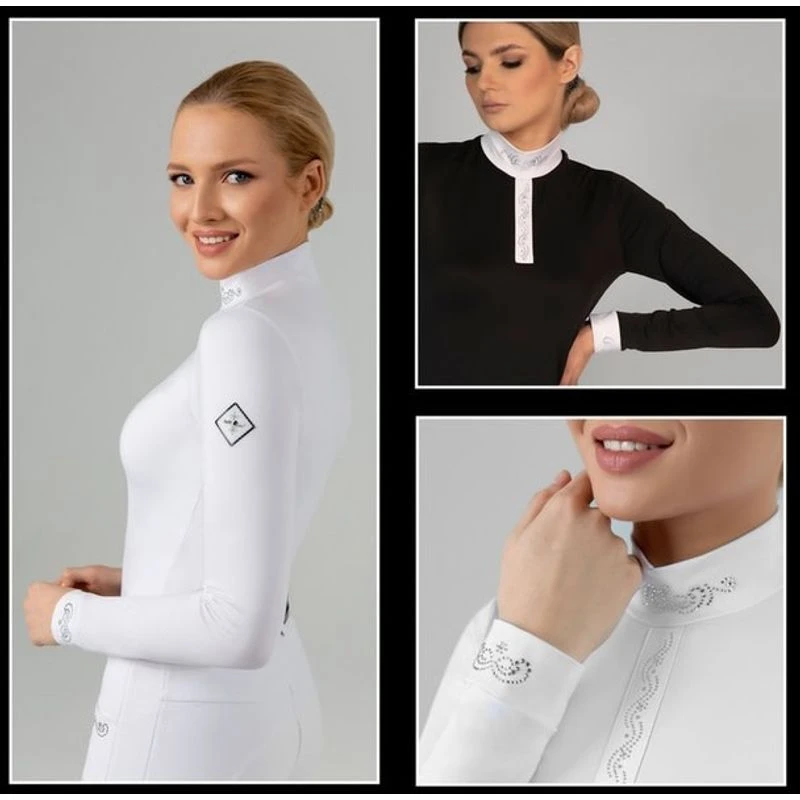 Fair Play Women's Meredith Half Turtleneck Long Sleeve Competition Shirt - Navy - Image 4