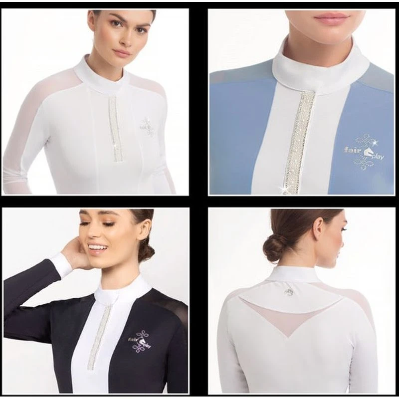 Fair Play Women's Claire Pearl Long Sleeve Competition Shirt - Blue - Image 4