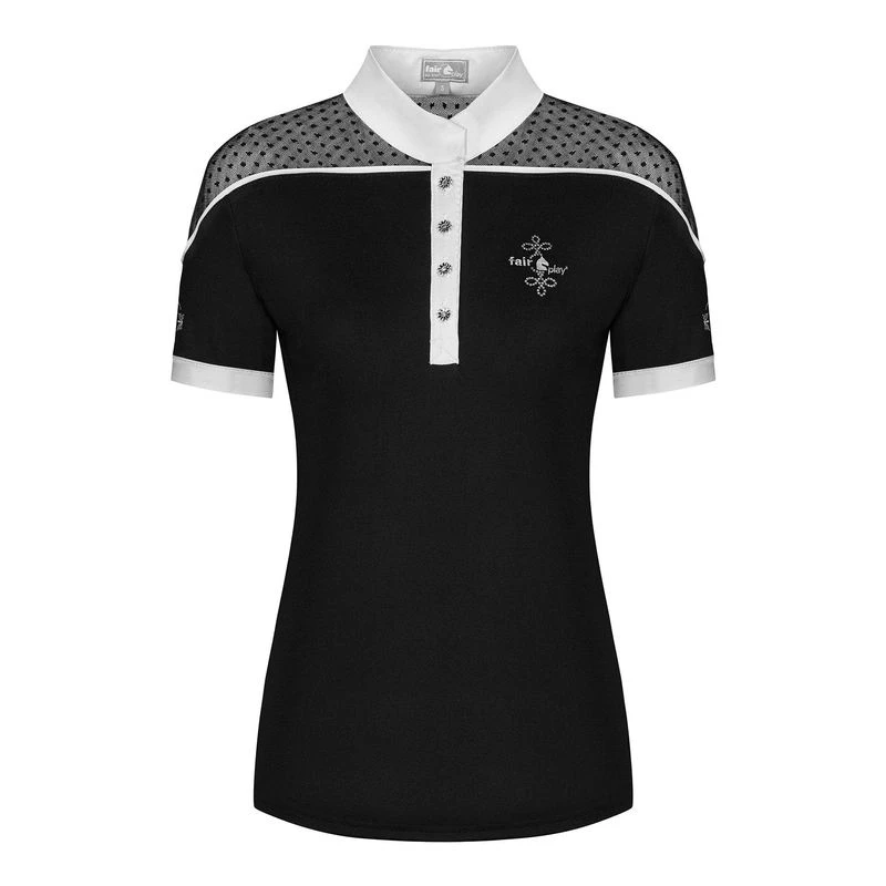 Fair Play Women's Letizia Short Sleeve Competition Shirt - Black
