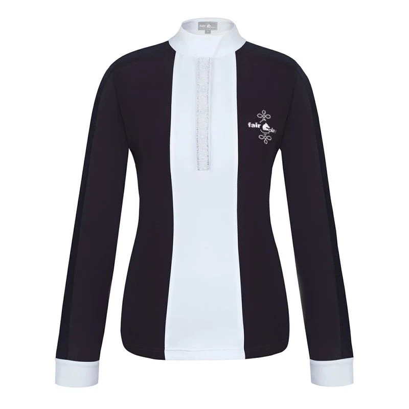 Fair Play Women's Claire Pearl Long Sleeve Competition Shirt - Black/White