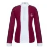 Fair Play Women's Claire Pearl Long Sleeve Competition Shirt - Burgundy/White