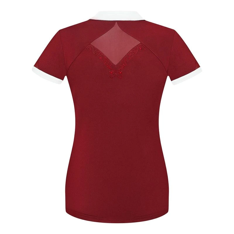Fair Play Women's Cathrine Short Sleeve Competition Shirt - Burgundy/White - Image 2