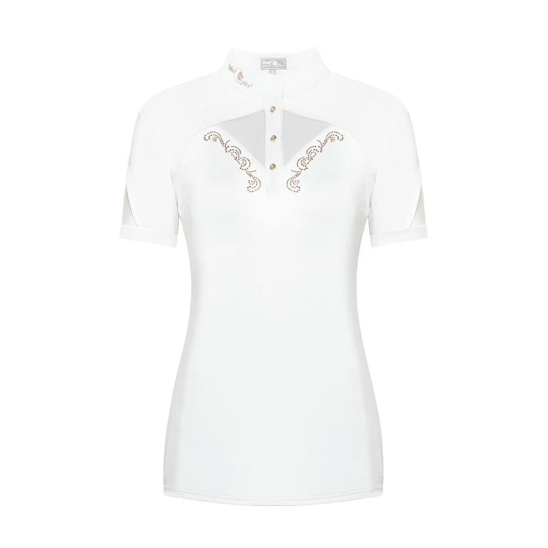 Fair Play Women's Cathrine Rose Gold Short Sleeve Competition Shirt - White
