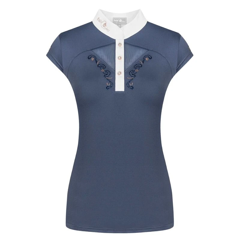 Fair Play Women's Cathrine Rose Gold Sleeveless Competion Shirt - Steel Blue