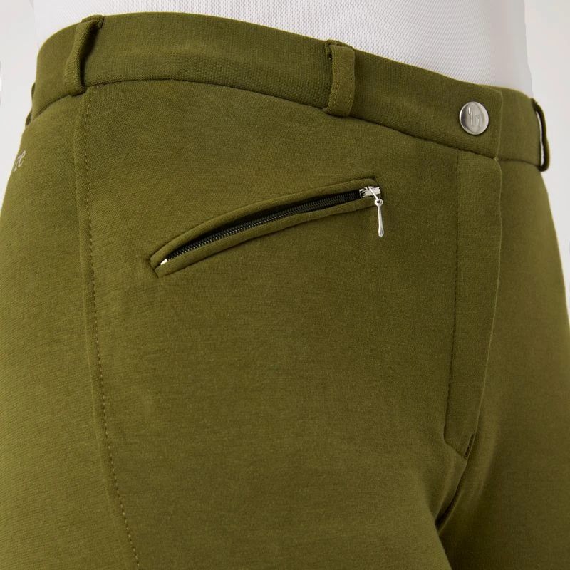 Horze Women's Active Full Seat Breeches - Dark Olive - Image 4