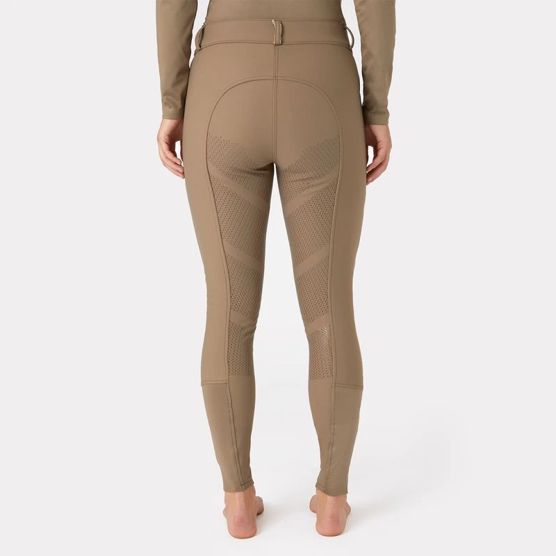 Horze Women's Patricia Full Seat Thermo Breeches - Shiitake Beige - Image 3