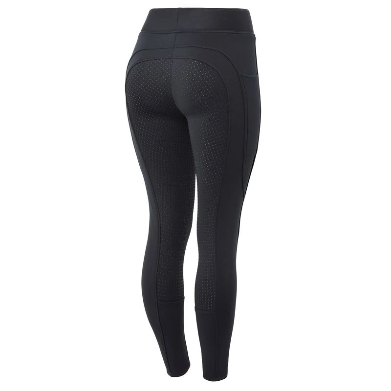 Horze Women's Active Winter Silicone Full Seat Tights W/ Phone Pockets - Dark Navy