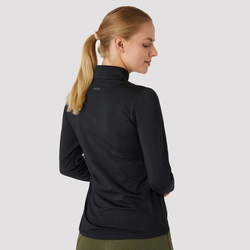 Horze Women's Emily Training Shirt W/Snowflake Print - Black - Image 3