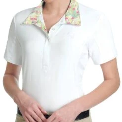 Romfh Women's Lindsay Short Sleeve Show Shirt - White/Flamingo Garden