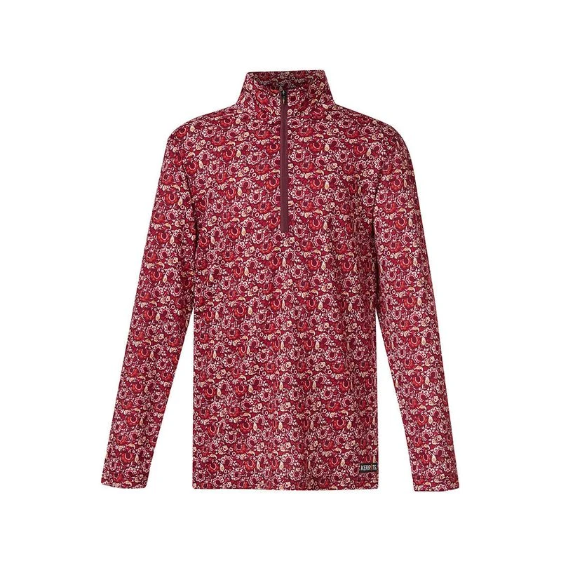 Kerrits Kids' Always Cool Print Ice Fil Long Sleeve Shirt - Sangria Make Your Luck