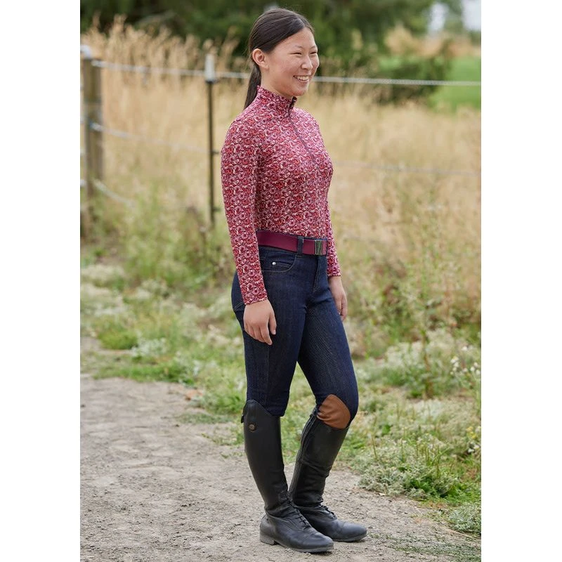 Kerrits Kids' Always Cool Print Ice Fil Long Sleeve Shirt - Sangria Make Your Luck - Image 3