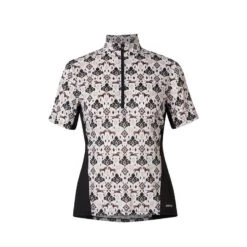 Kerrits Women's Always Cool Print Ice Fil Short Sleeve Shirt - Tan Painted Horse/Black