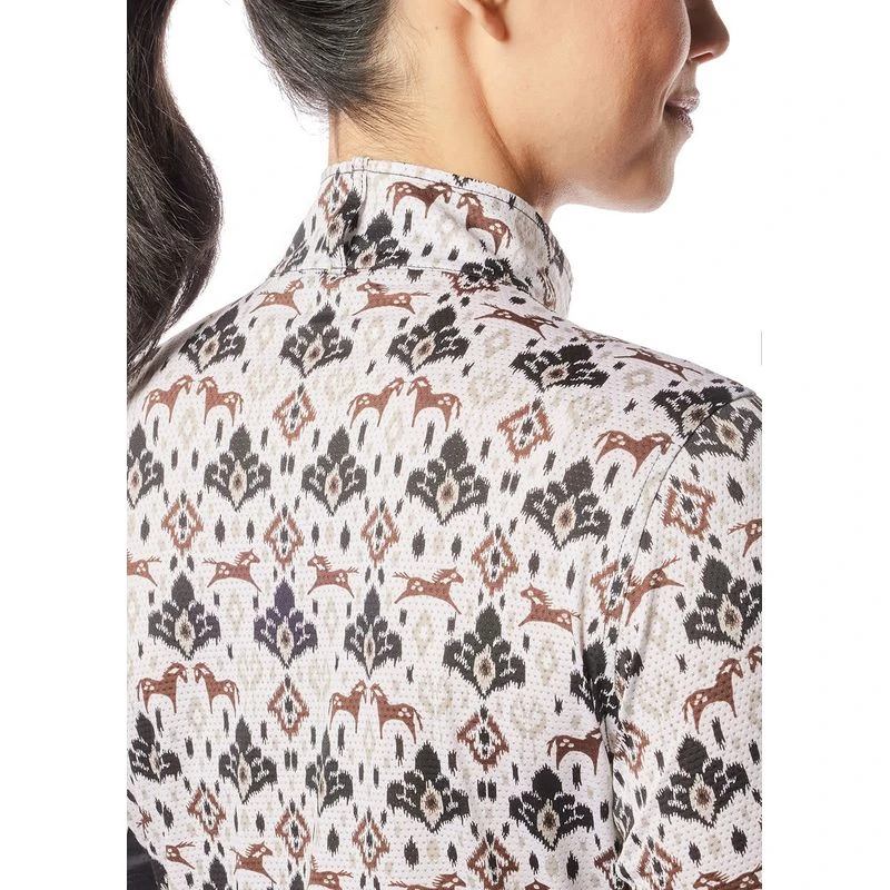 Kerrits Women's Always Cool Print Ice Fil Short Sleeve Shirt - Tan Painted Horse/Black - Image 4