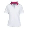 Ovation Women's Jorden Quarter Snap Short Sleeve Show Shirt - White/Vintage Rein Orchid